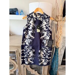 Tuckernuck Indigo Reflection Knit Jacquard Marie Dress Womens Navy Blue S